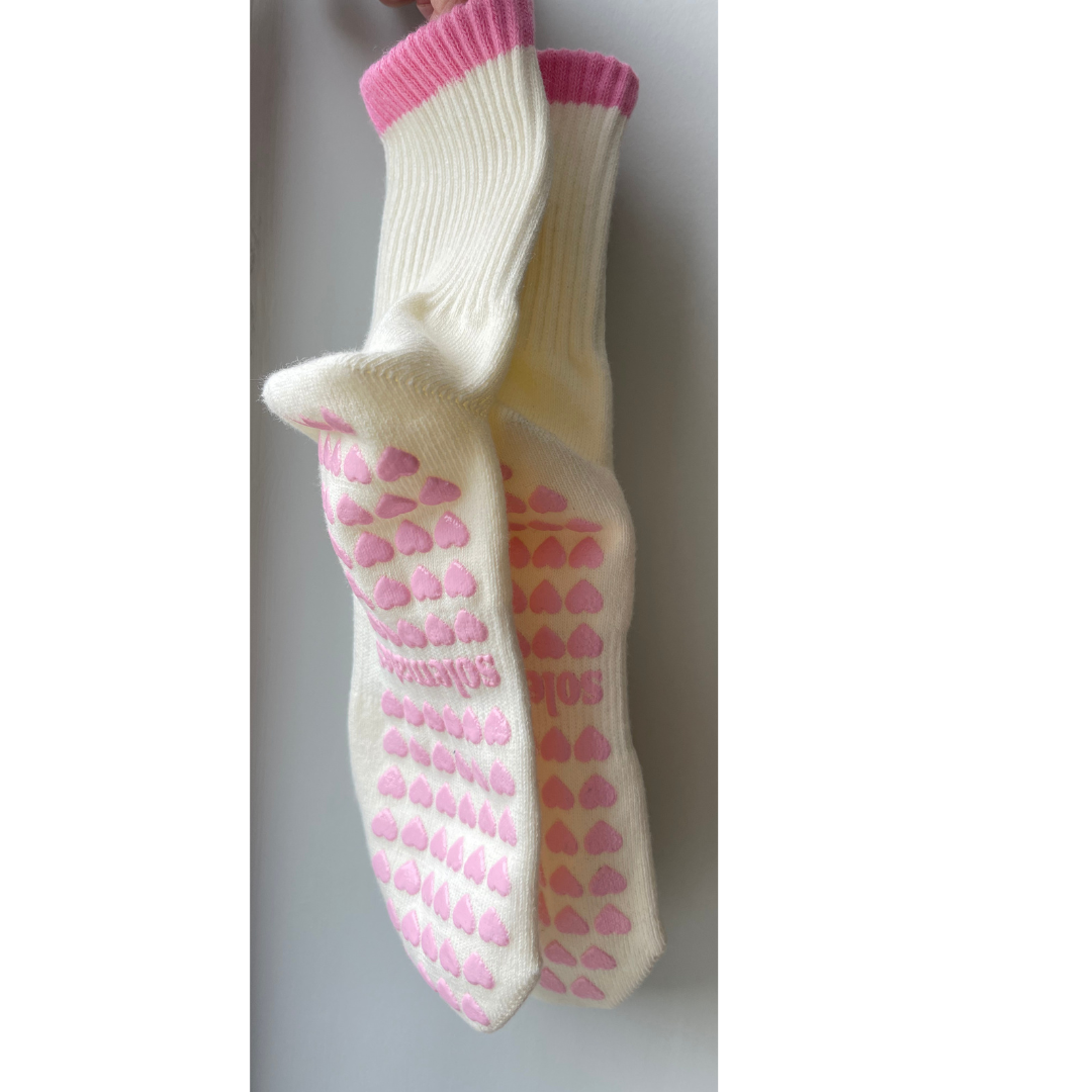 Pink Stripe Crew Sock